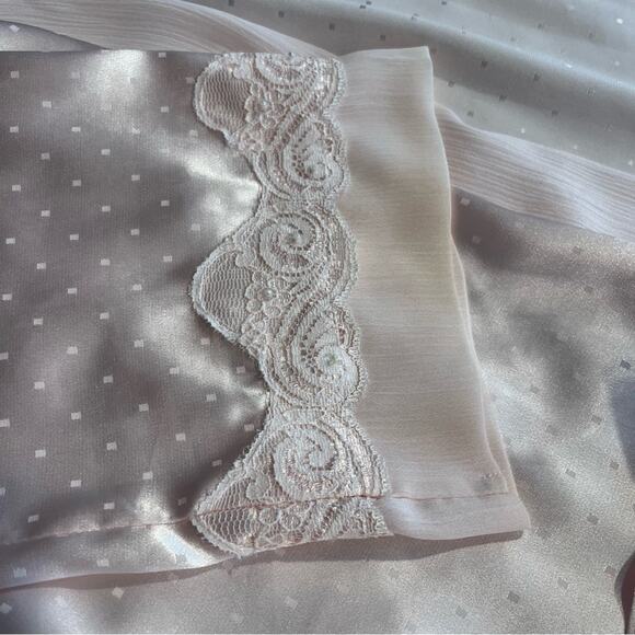 Linea Donatella Pink Lace Satin Robe Sz S/M Belted Tie Romance Angelcore  Bridal - Picture 5 of 10